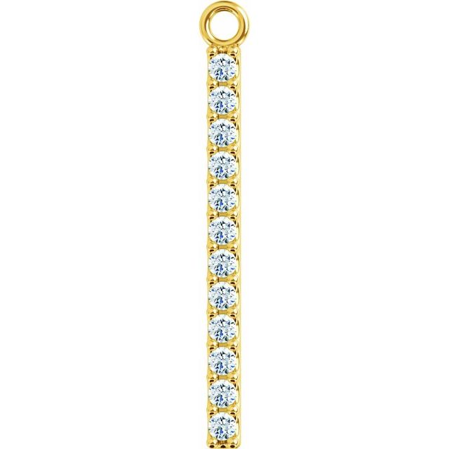 1/10 CTW Natural Diamond Bar Dangle, 7.58 mm x 19.1 mm