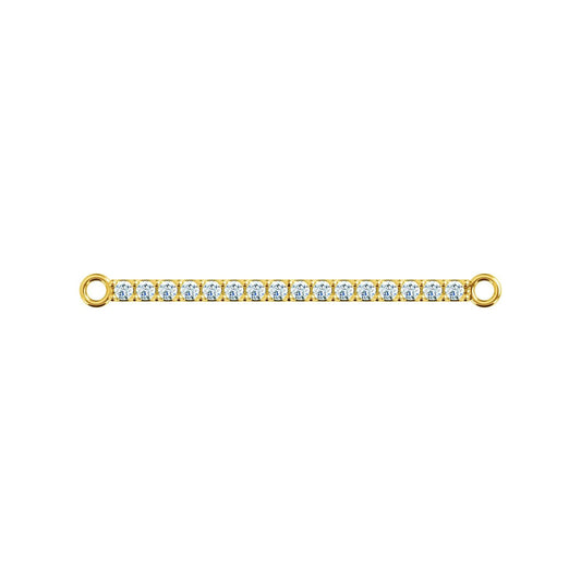 14K Yellow Gold 1/8 CTW Natural or Lab-Grown Diamond Bar Bracelet Center