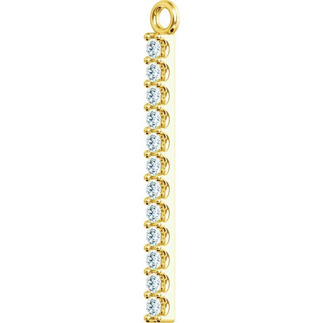 1/10 CTW Natural Diamond Bar Dangle, 7.58 mm x 19.1 mm