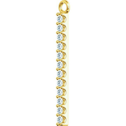 1/10 CTW Natural Diamond Bar Dangle, 7.58 mm x 19.1 mm