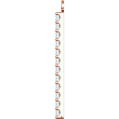 1/10 CTW Natural Diamond Bar Dangle, 7.58 mm x 19.1 mm