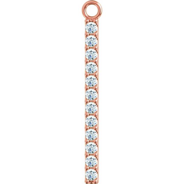 1/10 CTW Natural Diamond Bar Dangle, 7.58 mm x 19.1 mm