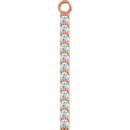 1/10 CTW Natural Diamond Bar Dangle, 7.58 mm x 19.1 mm