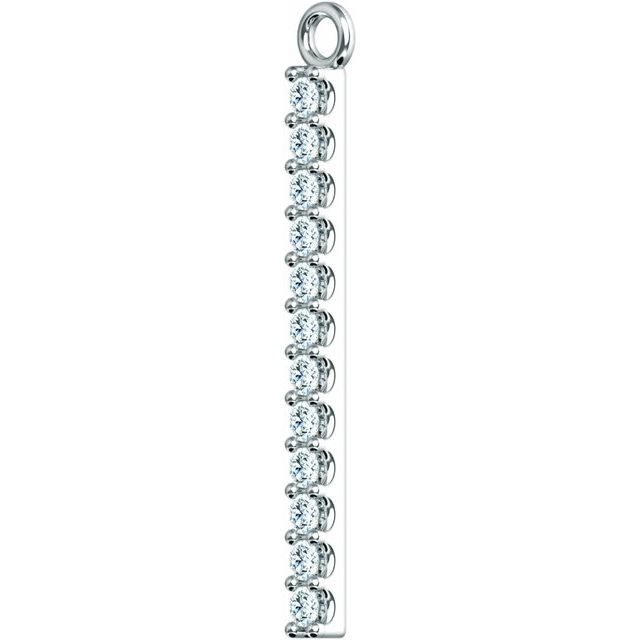 1/10 CTW Natural Diamond Bar Dangle, 7.58 mm x 19.1 mm