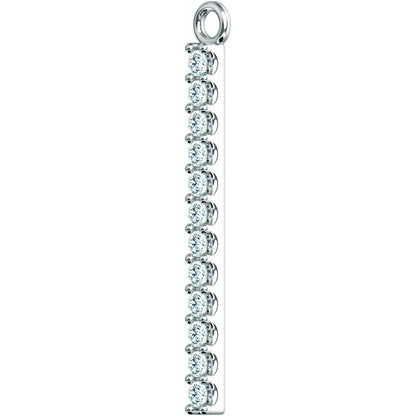 1/10 CTW Natural Diamond Bar Dangle, 7.58 mm x 19.1 mm
