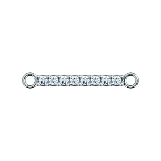 10K White Gold .07 CTW Natural Diamond Bar Bracelet Center