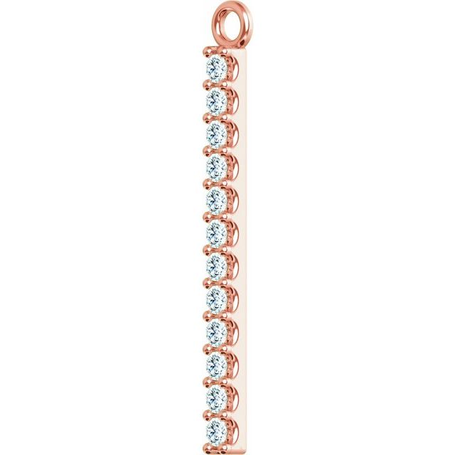 1/10 CTW Natural Diamond Bar Dangle, 7.58 mm x 19.1 mm