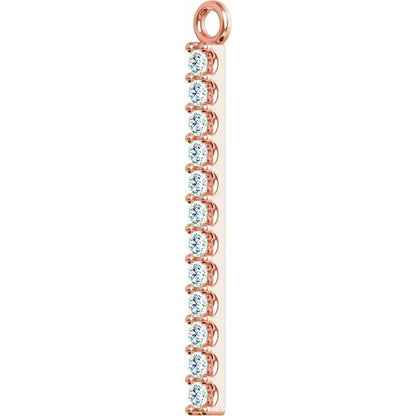 1/10 CTW Natural Diamond Bar Dangle, 7.58 mm x 19.1 mm
