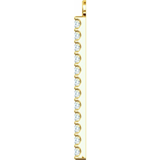 1/10 CTW Natural Diamond Bar Dangle, 7.58 mm x 19.1 mm