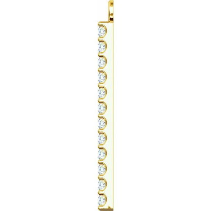 1/10 CTW Natural Diamond Bar Dangle, 7.58 mm x 19.1 mm