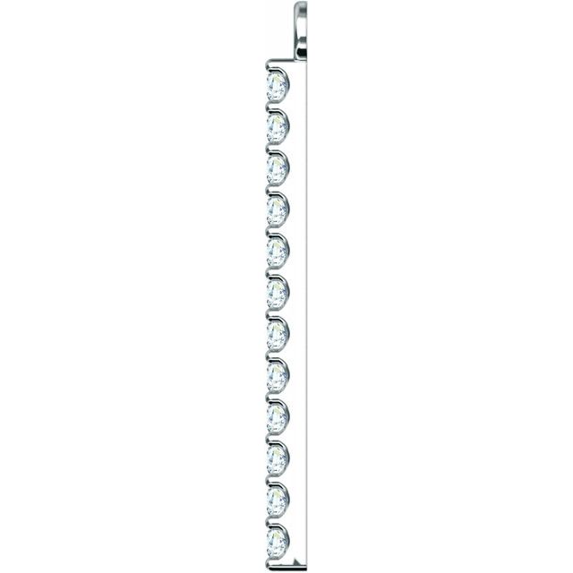 1/10 CTW Natural Diamond Bar Dangle, 7.58 mm x 19.1 mm