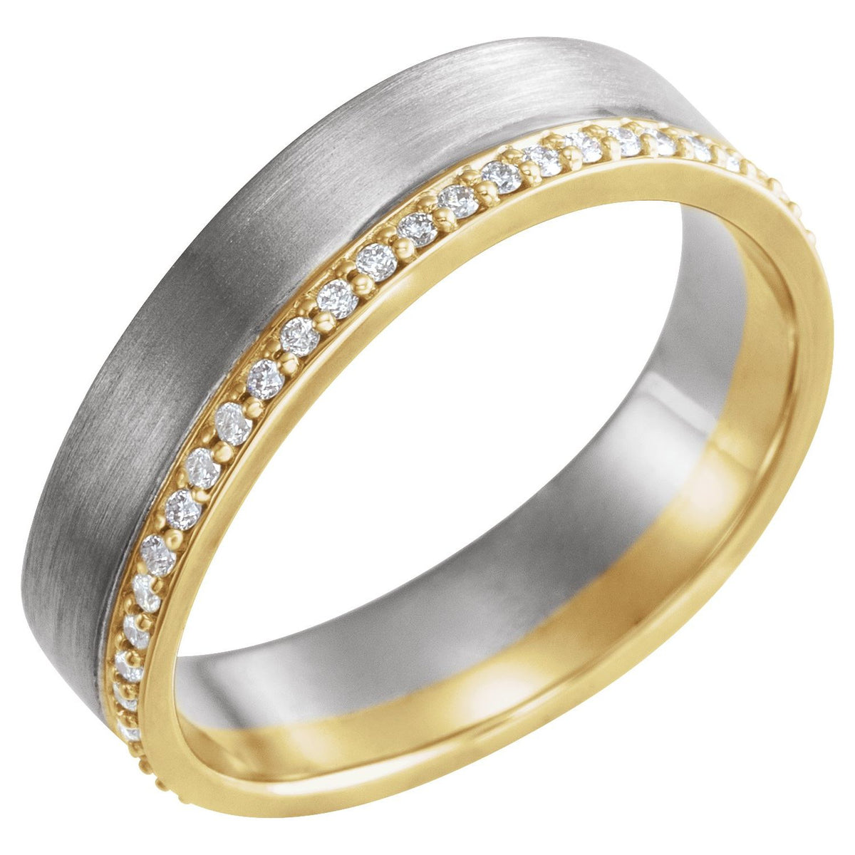 14K Yellow/White Gold 3/8 CTW Natural Diamond Band