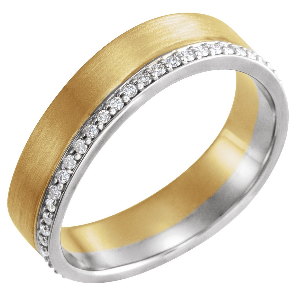 14K Yellow/White Gold 3/8 CTW Natural Diamond Band