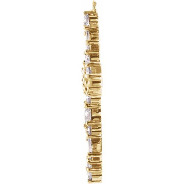 1/4 CTW Natural Diamond Cross Dangle, 15 mm x 22.6 mm