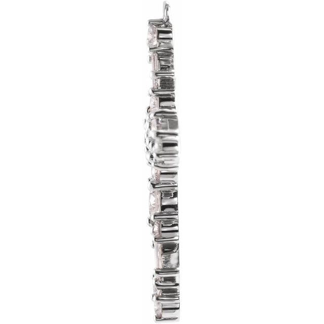 1/4 CTW Natural Diamond Cross Dangle, 15 mm x 22.6 mm