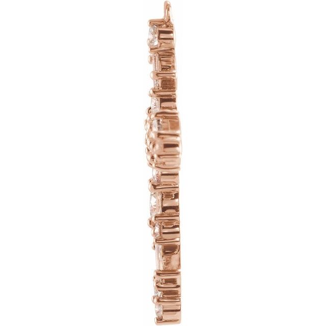 1/4 CTW Natural Diamond Cross Dangle, 15 mm x 22.6 mm
