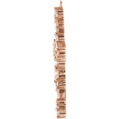 1/4 CTW Natural Diamond Cross Dangle, 15 mm x 22.6 mm