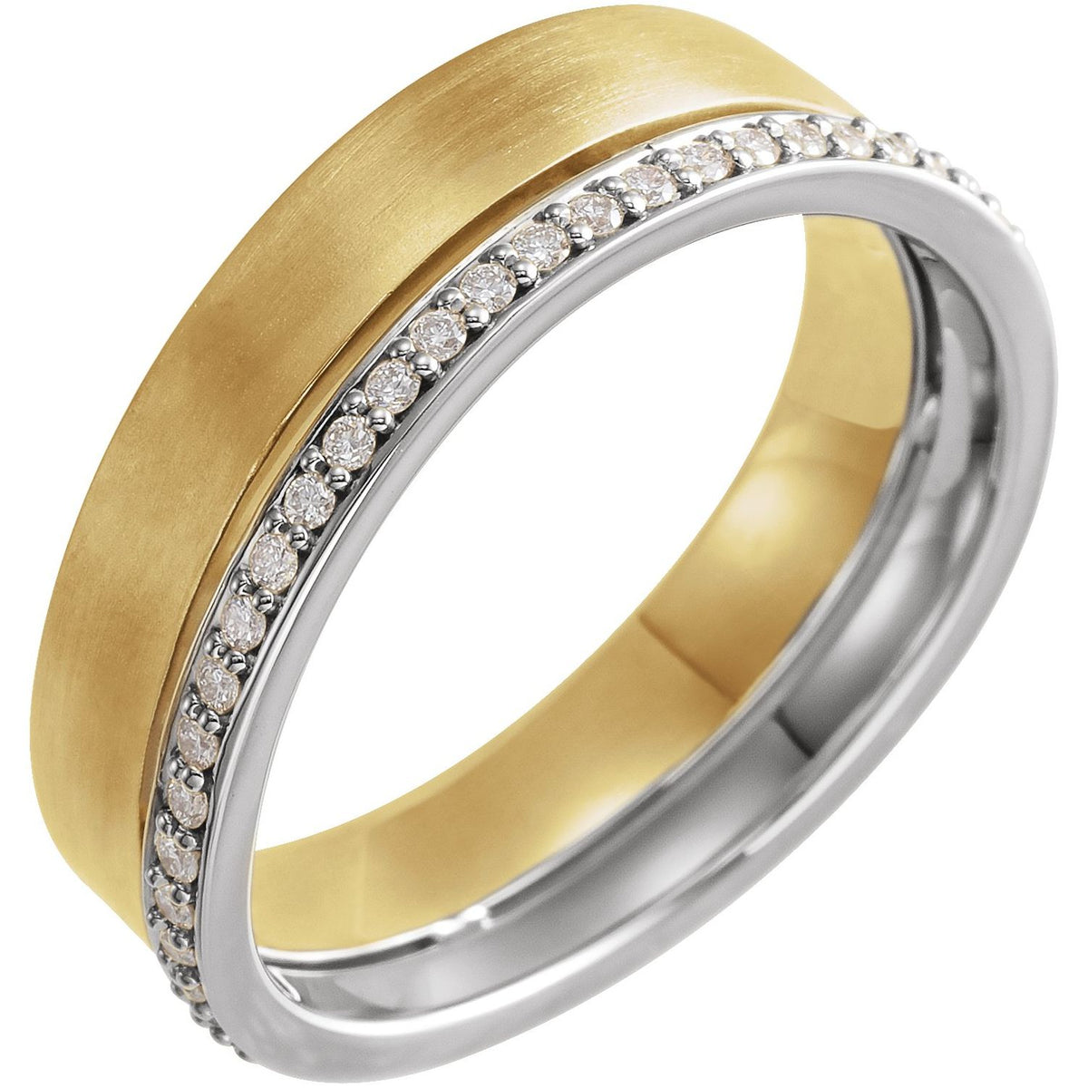14K Yellow/White Gold 1/3 CTW Natural Diamond Duo Wedding Band