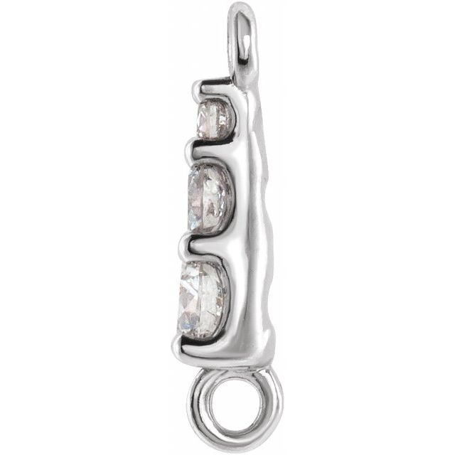 .07 CTW Lab-Grown Diamond Graduated Bar Link, 2.4 mm x 9.1 mm