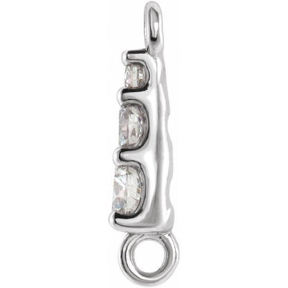 .07 CTW Lab-Grown Diamond Graduated Bar Link, 2.4 mm x 9.1 mm