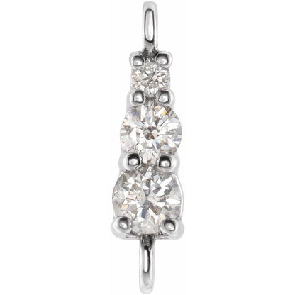 .07 CTW Lab-Grown Diamond Graduated Bar Link, 2.4 mm x 9.1 mm, Style 2