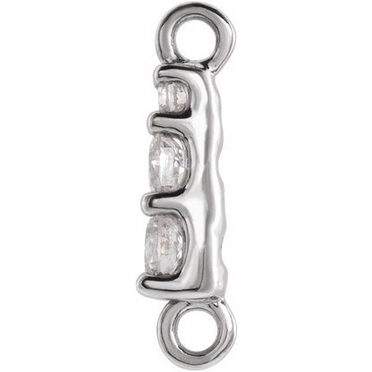 .07 CTW Lab-Grown Diamond Graduated Bar Link, 2.4 mm x 9.1 mm, Style 2
