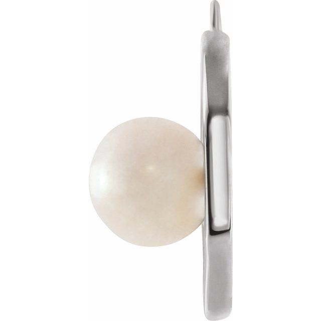 Cultured White Freshwater Pearl Geometric Dangle, 6-6.5 mm