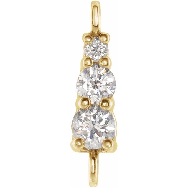 .07 CTW Lab-Grown Diamond Graduated Bar Link, 2.4 mm x 9.1 mm, Style 2