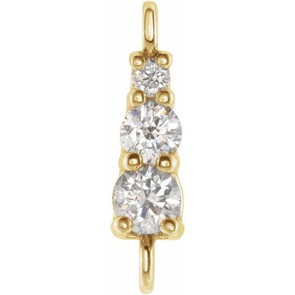 .07 CTW Lab-Grown Diamond Graduated Bar Link, 2.4 mm x 9.1 mm, Style 2