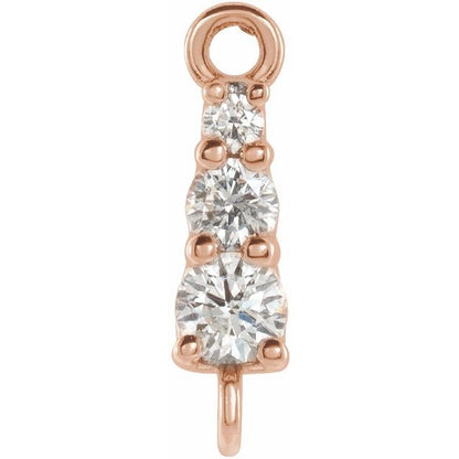 .07 CTW Lab-Grown Diamond Graduated Bar Link, 2.4 mm x 9.1 mm