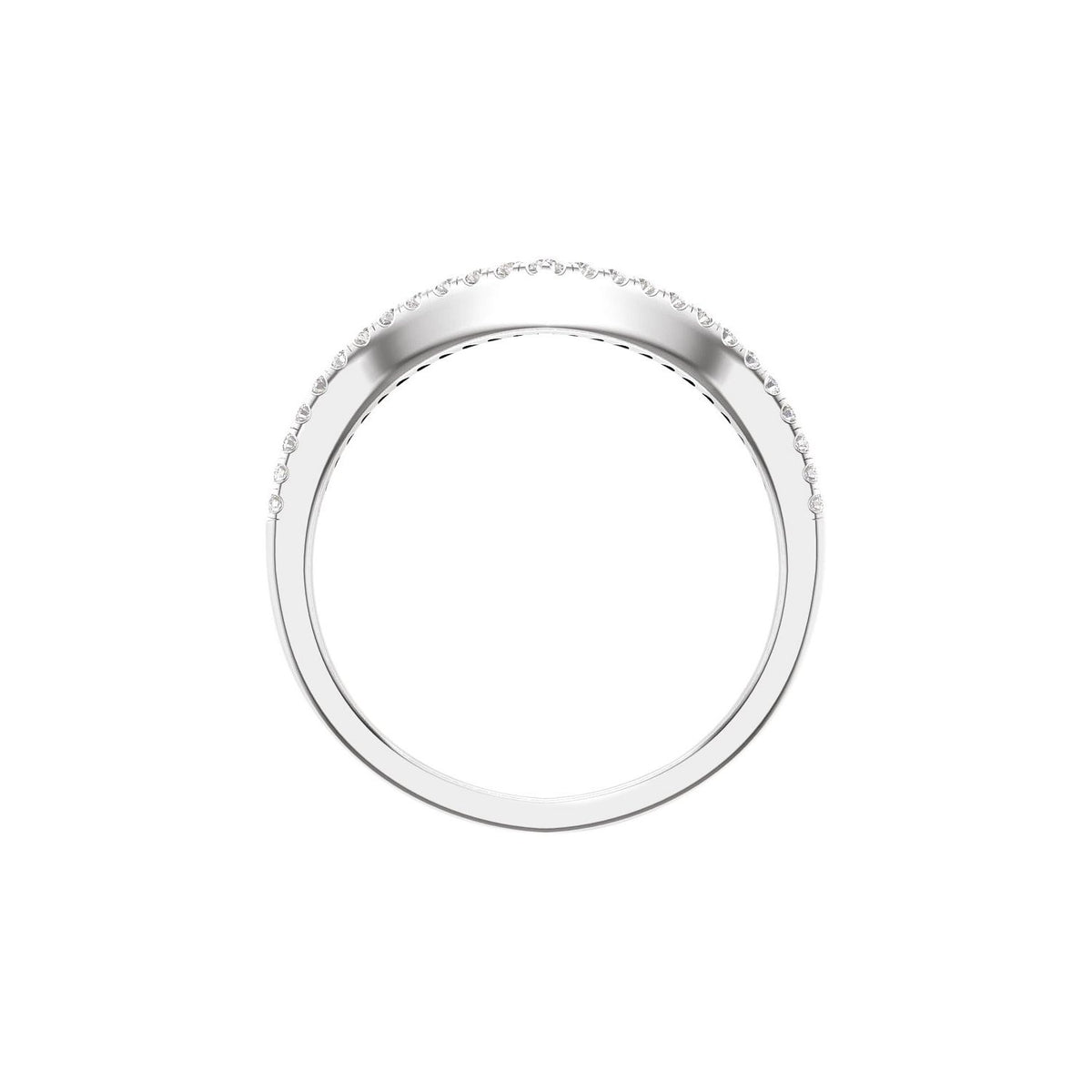 14K White Gold 1/4 CTW Natural Diamond Matching Band for Round Ring
