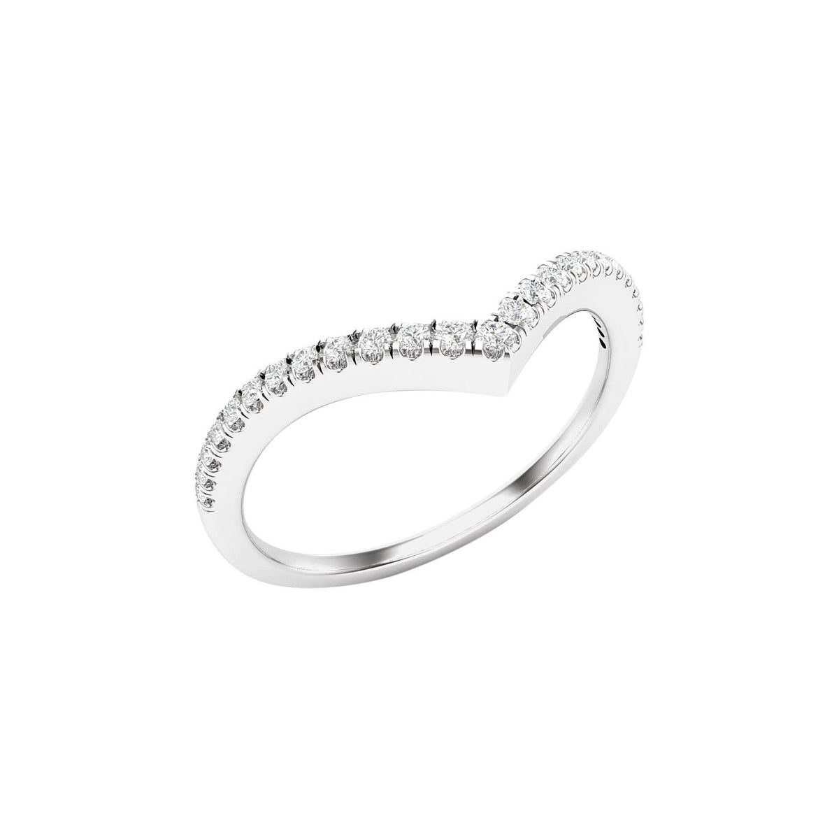 14K White Gold 1/5 CTW Natural Diamond Matching Band for Round Ring