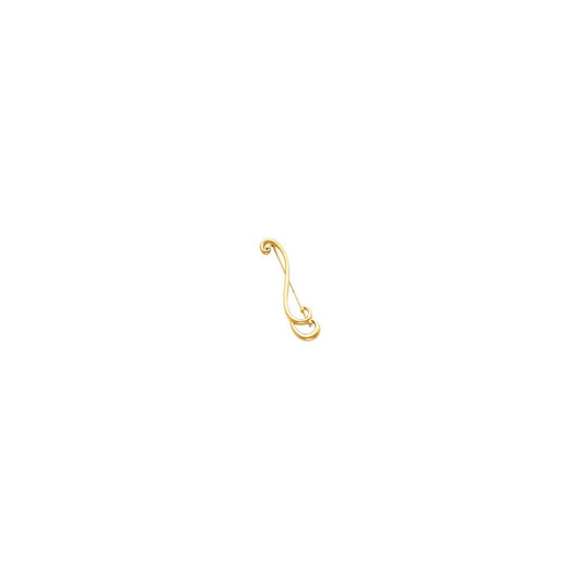 14K Yellow Gold Freeform Brooch, 12 mm x 52 mm