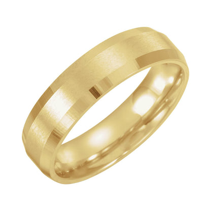 Beveled-Edge Comfort-Fit Flat Band, 6 mm