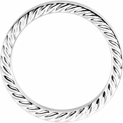 Continuum Sterling Silver Rope Edge Flat Band