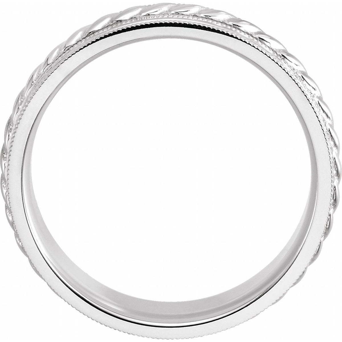 Milgrain Edge Rope Comfort-Fit Half Round Band