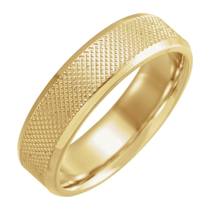Knurled Beveled-Edge Band