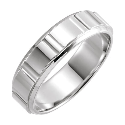 Platinum Grooved Flat Band