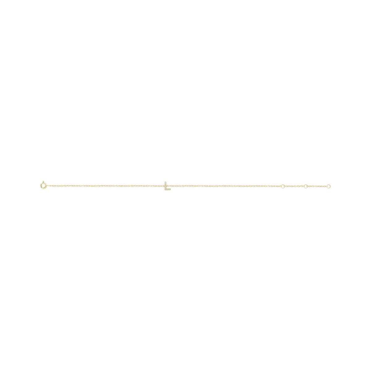 .04 CTW Natural Diamond Initial 6-7" Bracelet