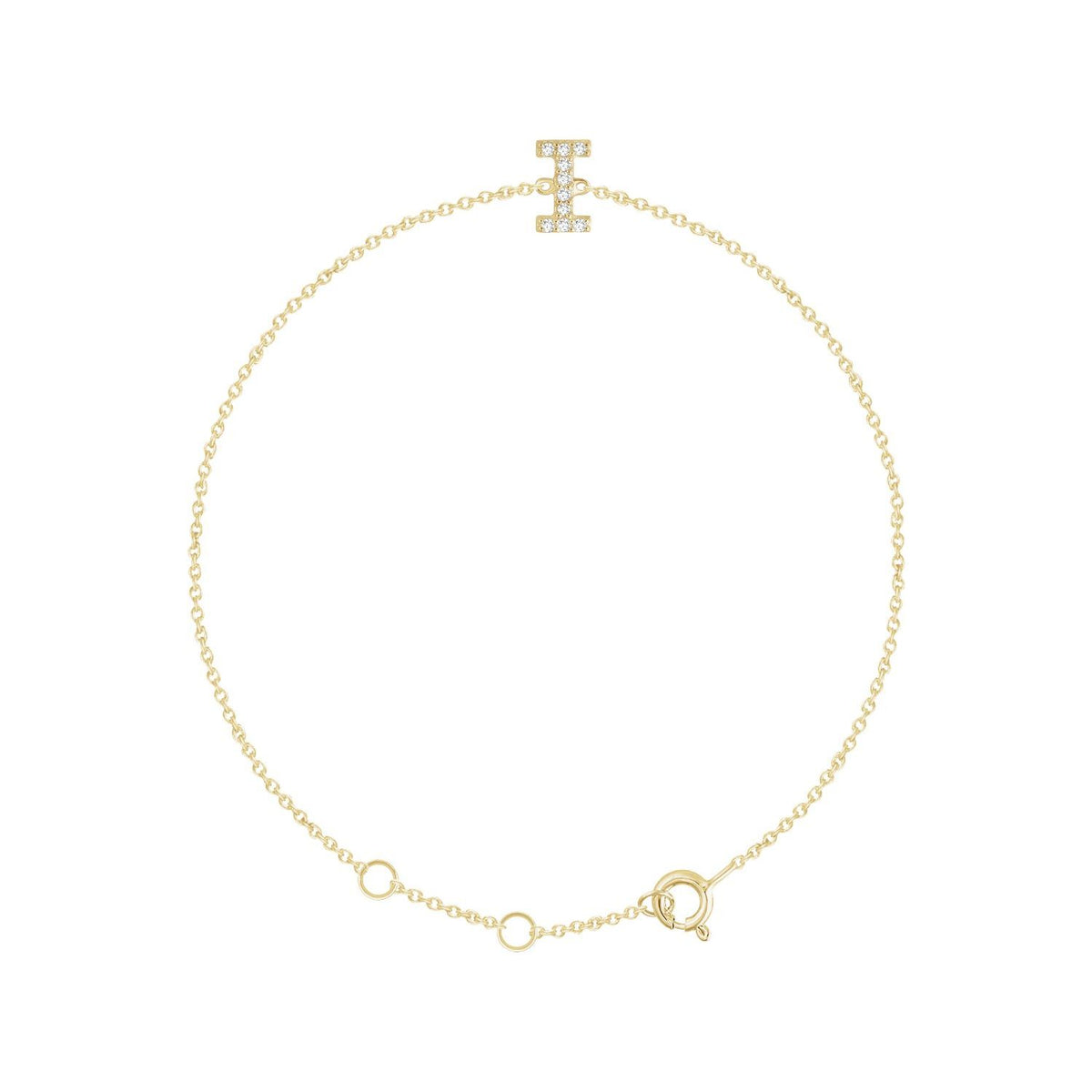 .05 CTW Natural Diamond Initial 6-7" Bracelet