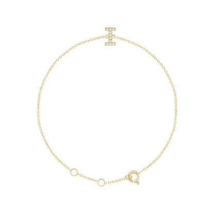 .05 CTW Natural Diamond Initial 6-7" Bracelet