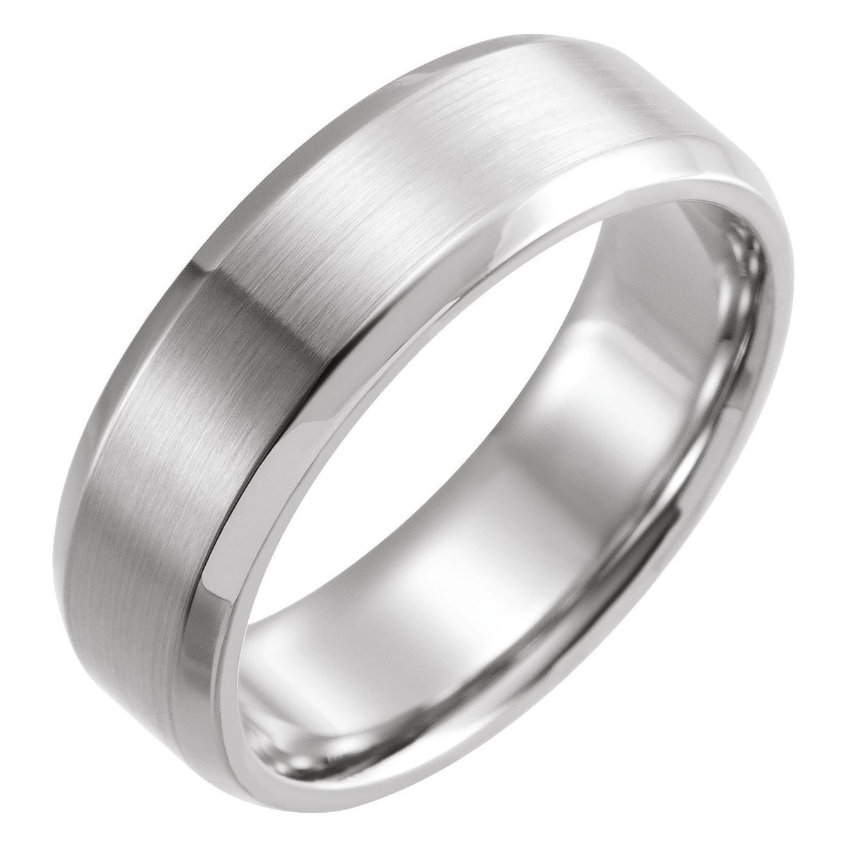 Beveled-Edge Comfort-Fit Flat Band, 6 mm