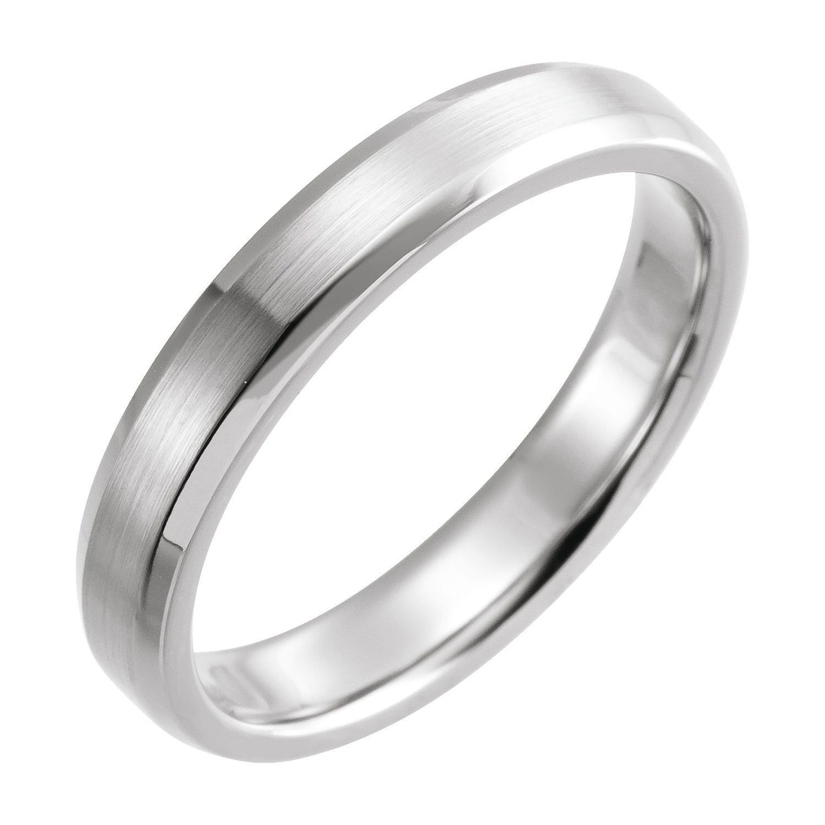 Beveled-Edge Comfort-Fit Flat Band, 6 mm