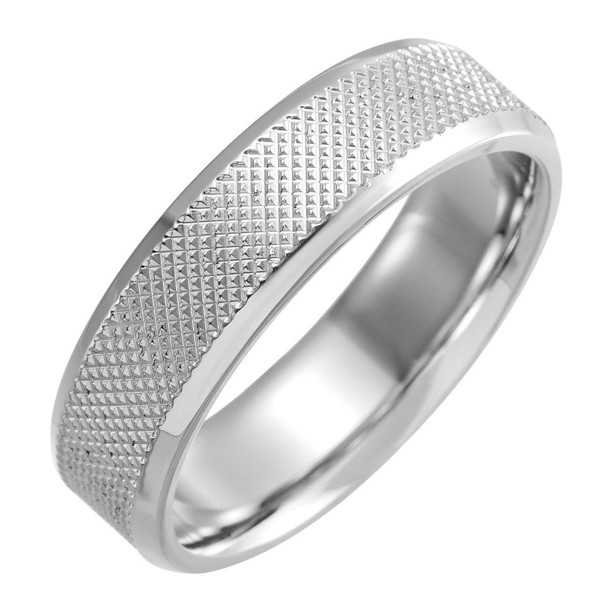 Knurled Beveled-Edge Band