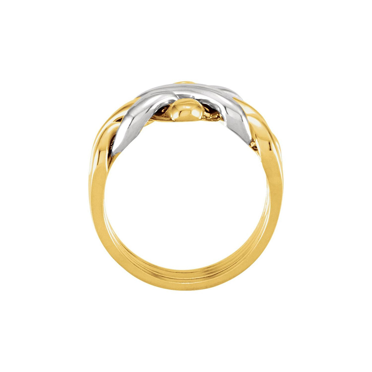 10K Yellow/White Gold 4-Piece Puzzle Band