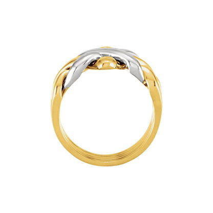 10K Yellow/White Gold 4-Piece Puzzle Band