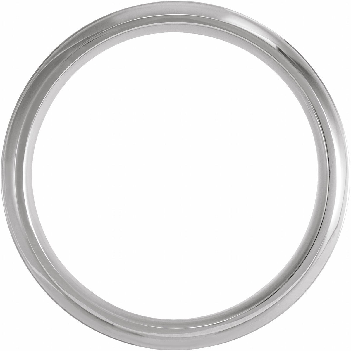 Beveled-Edge Grooved Comfort-Fit Half Round Band