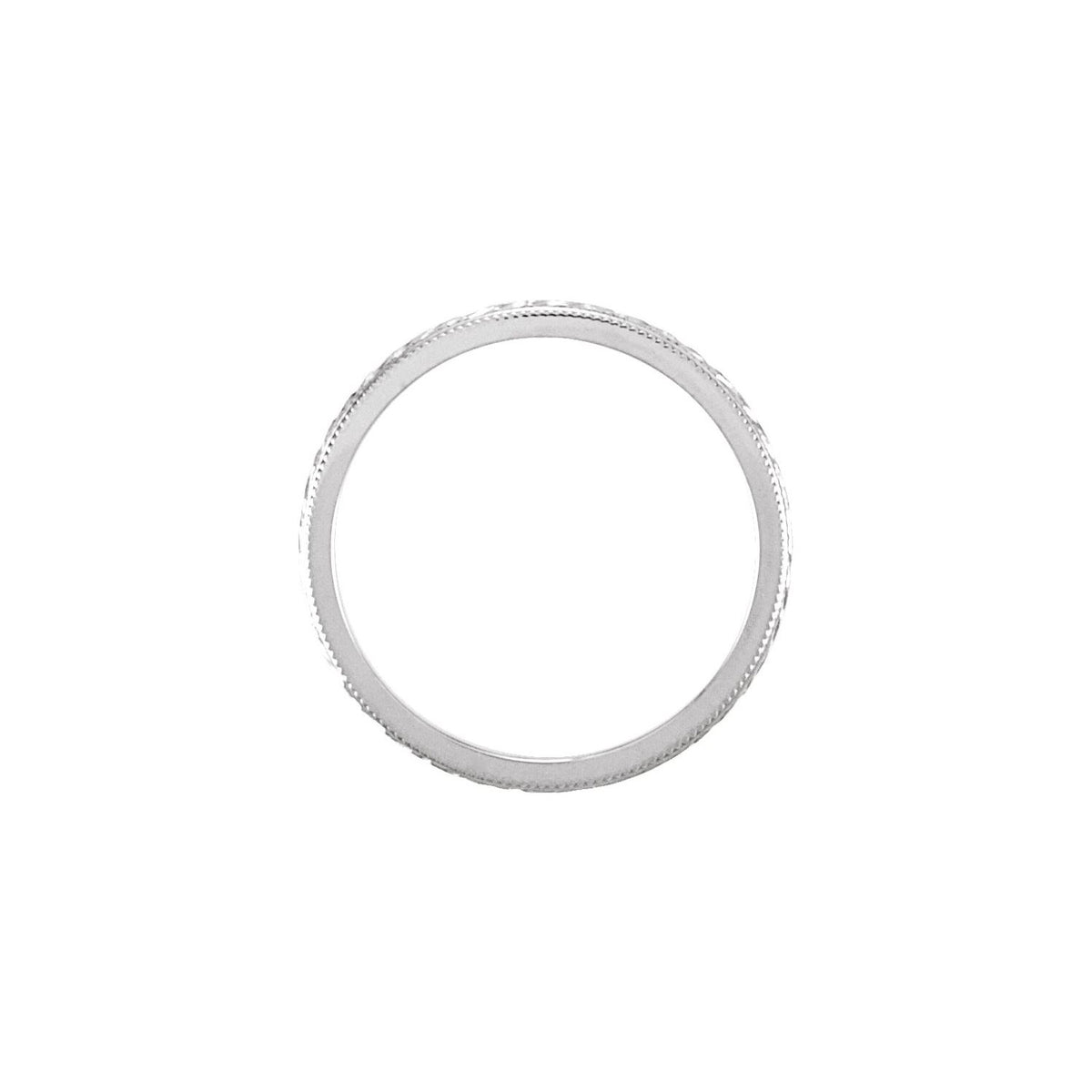 Milgrain Hand-Engraved Wheat Pattern Flat Band