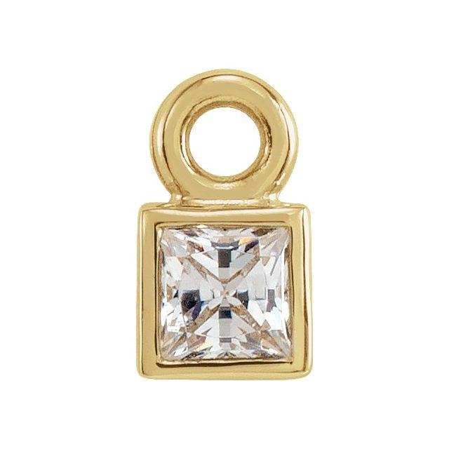 .05 CT Lab-Grown Diamond Bezel Dangle, 2.57 mm x 4.52 mm, Bezel-Set
