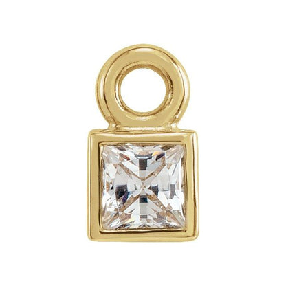 .05 CT Lab-Grown Diamond Bezel Dangle, 2.57 mm x 4.52 mm, Bezel-Set